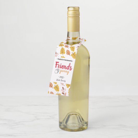 Bedankt Friendsgiving Gift Flessenhanger (Schuin)