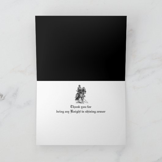 Bedankt, Fun Knight in Shining Armor Bedankkaart (Binnen)