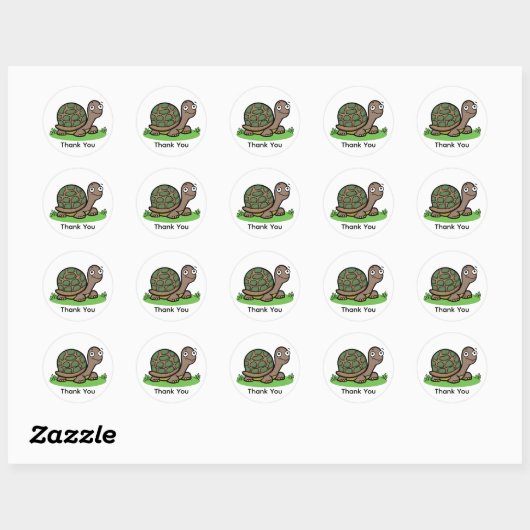 Bedankt Funny Tortoise Ronde Sticker (Vel)