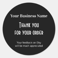 Bedankt. Geef feedback op de zwarte verpakking