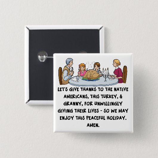 Bedankt?Geef Vierkante Button 5,1 Cm (Voorkant /achterkant)