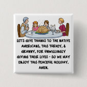 Bedankt?Geef Vierkante Button 5,1 Cm (Voorkant)