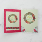 Bedankt, geïllustreerde kerstgroet bedankkaart (Binnen)