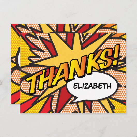 BEDANKT Gepersonaliseerde Spraak Bubble Modern Aankondigingskaart (Voorkant / Achterkant)