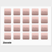 Bedankt Getypte Script Sjabloon Roze Goud Kleur Vierkante Sticker (Vel)