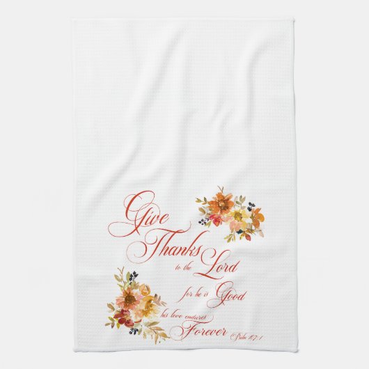 Bedankt geven aan de waterverf van Lord herfst flo Theedoek (Verticaal)