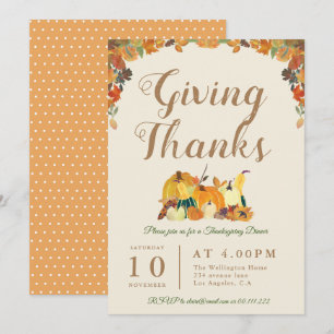 BEDANKT GEVEN bloemendiner met Thanksgiving Kaart