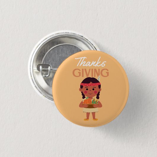 Bedankt GEVEN Button – Feestelijke Turkije Thanksg (Voorkant /achterkant)