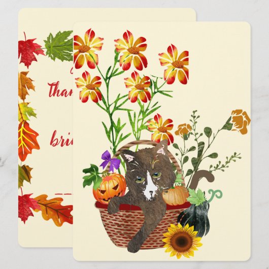 Bedankt geven feestdagenkaart (Voorkant / Achterkant)