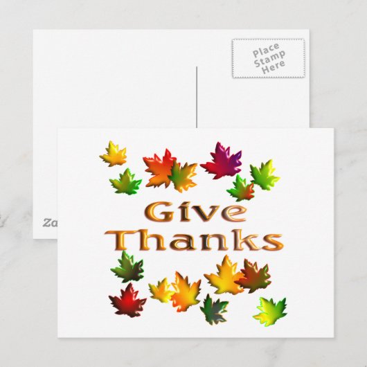 Bedankt geven feestdagenkaart (Voorkant / Achterkant)