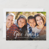 Bedankt geven | Glitz Faux Glitter Photo Overlay Feestdagenkaart (Voorkant)