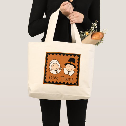 Bedankt geven grote tote bag (Voorkant (product))