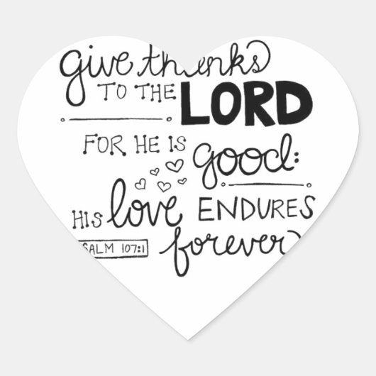 Bedankt geven hart sticker (Voorkant)