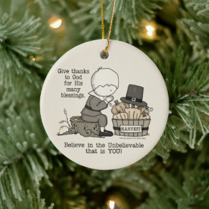 Bedankt geven keramisch ornament