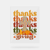 Bedankt geven kruispompoen acryl bord (Voorkant)