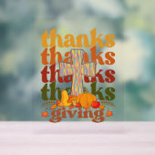 Bedankt geven kruispompoen acryl bord (Neutraal)