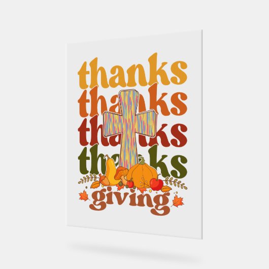 Bedankt geven kruispompoen acryl bord (Hoek)