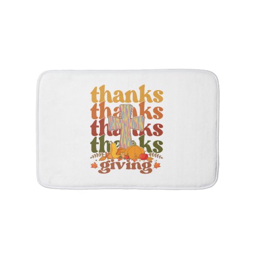 Bedankt geven kruispompoen badmat (Voorkant)