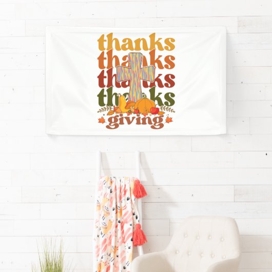 Bedankt geven kruispompoen spandoek (Insitu)