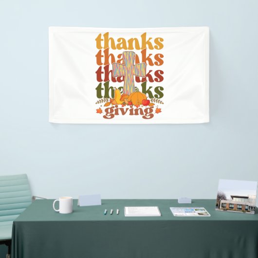 Bedankt geven kruispompoen spandoek (Beurs)