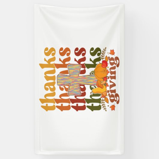 Bedankt geven kruispompoen spandoek (Verticaal)