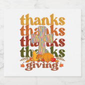 Bedankt geven kruispompoen sparkling wijnetiket (Enkel label)