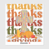 Bedankt geven kruispompoen sticker (Vel)