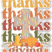 Bedankt geven kruispompoen sticker (Voorkant)