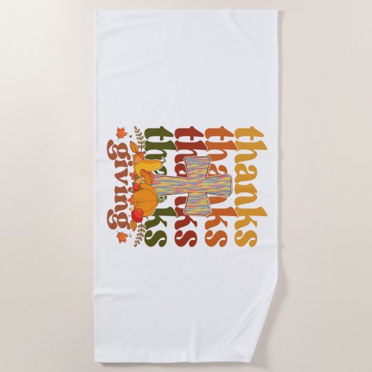 Bedankt geven kruispompoen strandlaken (Voorkant)