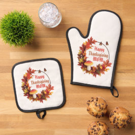 Bedankt geven mama wanten voor de feestdagen ovenwant & pannenlap set
