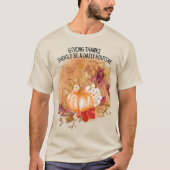 Bedankt geven met pompoen herfstbladeren t-shirt (Voorkant)