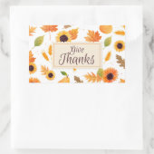 Bedankt geven rechthoekige sticker (Tas)