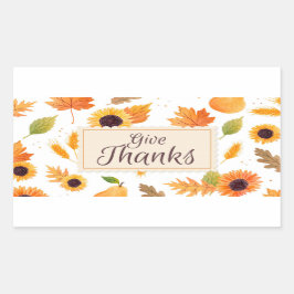 Bedankt geven rechthoekige sticker