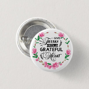 Bedankt geven   Roze Floral Wreath Ronde Button 3,2 Cm