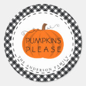 Bedankt geven | Thanksgiving pompoen Buffalo-speld Ronde Sticker (Voorkant)