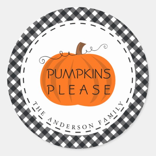 Bedankt geven | Thanksgiving pompoen Buffalo-speld Ronde Sticker (Voorkant)