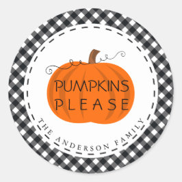 Bedankt geven | Thanksgiving pompoen Buffalo-speld Ronde Sticker