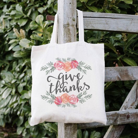 Bedankt geven | Thanksgiving Waterverf Floral Tote Bag