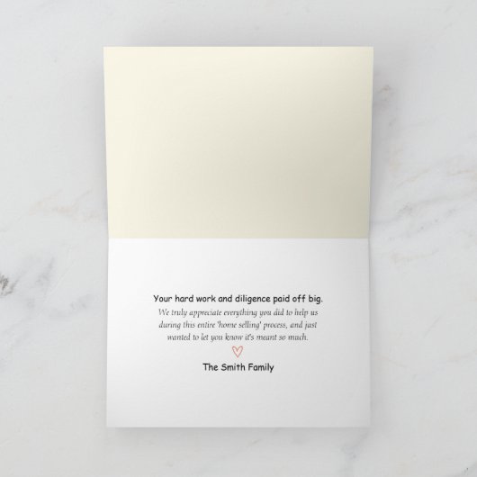 Bedankt, gewoon verkocht ziet er mooi uit, bedankt (Binnen)