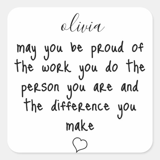 Bedankt Gezegde waardering voor medewerkers Vierkante Sticker (Voorkant)