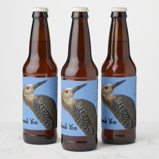 Bedankt Gila Woodpecker Foto Bird Appreciation Bier Etiket (Flessen)