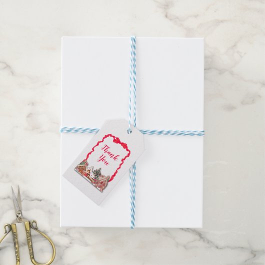 Bedankt Gingerbread Gingham Cadeaulabel (Met Touw)