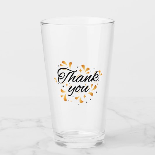 Bedankt Glass Tumbler - dankbare groet (Voorkant)