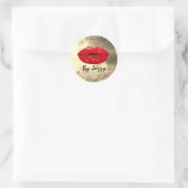 Bedankt glitter lipgloss door Gold Makeup Red Ronde Sticker (Tas)