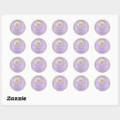 Bedankt Glitter Monogram 16e Roos Gold Bridal Ronde Sticker (Vel)