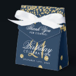 Bedankt Gold 21st Birthday Confetti Navy Blue Bedankdoosjes<br><div class="desc">Elegant "Thank You" 21st Birthday Gold Faux Glitter Confetti Navy Blue ontwerp.</div>