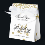 Bedankt Gold 21st Birthday Confetti White Bedankdoosjes<br><div class="desc">Elegant "Thank You" 21st Birthday Gold Faux Glitter Confetti White design.</div>