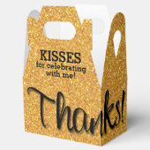 BEDANKT Gold Faux Glitter Bedankdoosjes (Geopend)