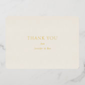 "Bedankt" Gold-Folie, Minimal, Luxury, Wedding, Folie Uitnodiging (Voorkant)