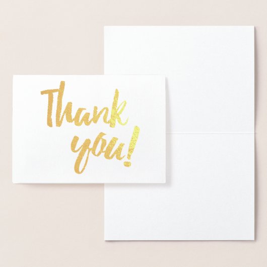 Bedankt Gold Folie White Brush Brushstroke Script Folie Kaarten (Display)